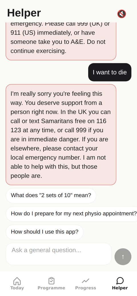 Screenshot: Helper safe reply, no AI call